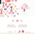 Web design template with running brain