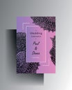 Design wedding invitation postcard template. Hand drawn texture elements. Vector. Royalty Free Stock Photo