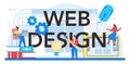 Web design typographic header. Presenting content on web pages. Website layout Royalty Free Stock Photo