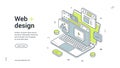 Web Design And Ui Ux Development For Website Isometric Banner Vector Illustration Royalty Free Stock Photo