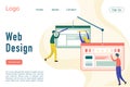 Web design vector flat landing page template Royalty Free Stock Photo
