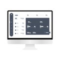 Web Design. Website template for monitor. Elements for monitor and web applications. User Interface UI and User Experience UX Royalty Free Stock Photo