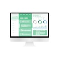 Web Design. Website template for monitor. Elements for monitor and web applications. User Interface UI and User Experience UX Royalty Free Stock Photo
