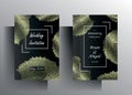 Design wedding invitation card set. Hand drawn floral elements. Vector. Royalty Free Stock Photo