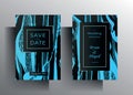 Design wedding invitation set of cards. A turquoise texture frame Royalty Free Stock Photo