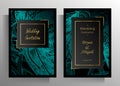 Design wedding invitation template set. Turquoise textural elements Royalty Free Stock Photo