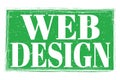 WEB DESIGN, words on green grungy stamp sign