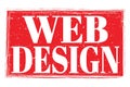 WEB DESIGN, words on red grungy stamp sign