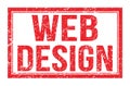 WEB DESIGN, words on red rectangle stamp sign