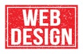 WEB DESIGN, words on red rectangle stamp sign