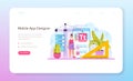 Web designer web banner or landing page. Interface and content