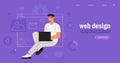 Web designer or grogrammer is working on the creation of web, ui ux or application design, new project or coding Royalty Free Stock Photo