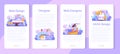 Web designer mobile application banner set. Interface and content Royalty Free Stock Photo