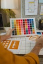 A web designer is using his idea to create a digital product design project that will meet the needs of users in terms of both