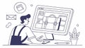 Web Designer Working on Desktop, UI UX Development, Creative Coding, vector design Generative AI Royalty Free Stock Photo