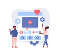 Web Designers Working On Website Or Application Interface. Ui Ux Characters Develop Design For Mobile Application