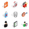 Web designing icons set, isometric style Royalty Free Stock Photo
