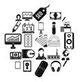 Web designing icons set, simple style Royalty Free Stock Photo