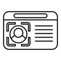 Web detect identity icon outline vector. Privacy face