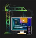 Web develop, coding and programming vector banner Royalty Free Stock Photo