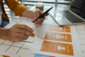A web developer, as a User Experience and User Interface Officer is analyzing data from his ideas to develop the structure and