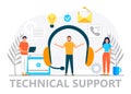 Web developer concept vector for landing page. Programmer constructs website using crane and writes code. Software Royalty Free Stock Photo