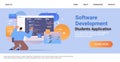 web developer creating program code development of software and programming concept horizontal copy space Royalty Free Stock Photo