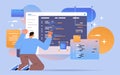 web developer creating program code development of software and programming concept horizontal Royalty Free Stock Photo