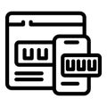 Web developer creating responsive website design for mobile phone