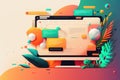 Web developer designing and developing websites, created with Generative AI technology