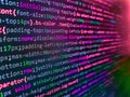 Web developer HTML code with CSS on screen. Coding css on mornitor at the office - for background or montage product. Minificated Royalty Free Stock Photo