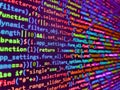 Web developer HTML code with CSS on screen. Developing programming binary code. SEO concepts for better SERP. Modern web network