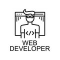 web developer icon. Element of web development signs with name for mobile concept and web apps. Detailed developer icon can be Royalty Free Stock Photo