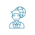 Web developer linear icon concept. Web developer line vector sign, symbol, illustration. Royalty Free Stock Photo