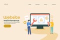 Web developer team working on system update, server and website maintenance,  programming coding fixing bug technology background. Royalty Free Stock Photo