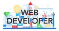Web developer typographic header. Website optimization and web page Royalty Free Stock Photo