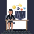 Web developer working on computer programming coding Royalty Free Stock Photo