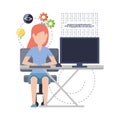 Web developer working on computer programming coding Royalty Free Stock Photo