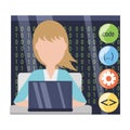 Web developer working on computer programming coding Royalty Free Stock Photo