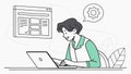 Web Developer Working on a Laptop for Coding and Website Design, vector design Generative AI Royalty Free Stock Photo