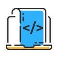 Web developing line icon. Programming concept logo in color. Vector illustration concept Royalty Free Stock Photo