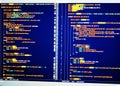 Web developing of the site using php language. Php code in the editor, front view Royalty Free Stock Photo