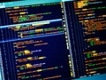 Web developing of the site using php language. Colorful php code in the editor (Personal HomePage Royalty Free Stock Photo