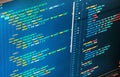 Computer code on the screen (web developing) Royalty Free Stock Photo