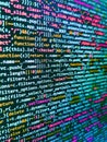 Web development code: CSS/SASS styles preprocessor script lines. Abstract computer script source code. Lines of code of a software Royalty Free Stock Photo