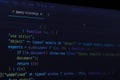 Web development code: CSS/SASS styles preprocessor script lines. Abstract screen of web developer Royalty Free Stock Photo