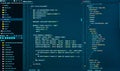 Web development code: CSS/SASS styles preprocessor script lines in the code editor, front view Royalty Free Stock Photo