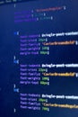 Web development code: CSS/LESS styles preprocessor script lines