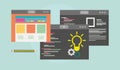 Web development, Coding, design, technology, conceptual vector banner with icons and elements