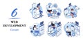 Web development, coding and programming. Creation digital Software mobile, desktop platforms Royalty Free Stock Photo